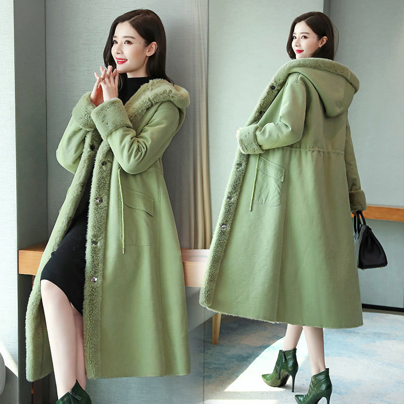 Varelle—Luxe Faux Fur Long Trench Coat