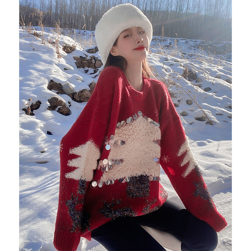 CozyCharm—Loose Christmas Tree Sweater