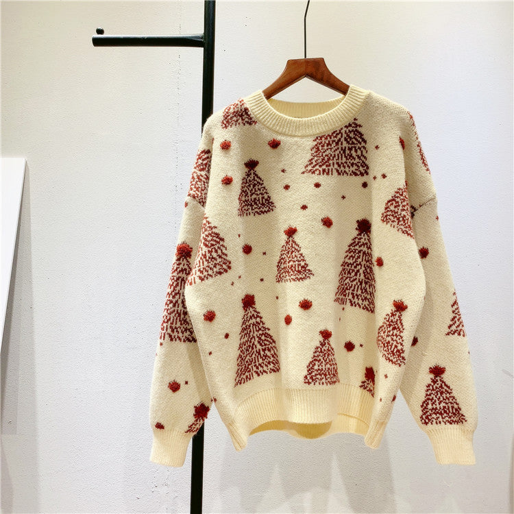 CozyJoy—Red Christmas Tree Sweater