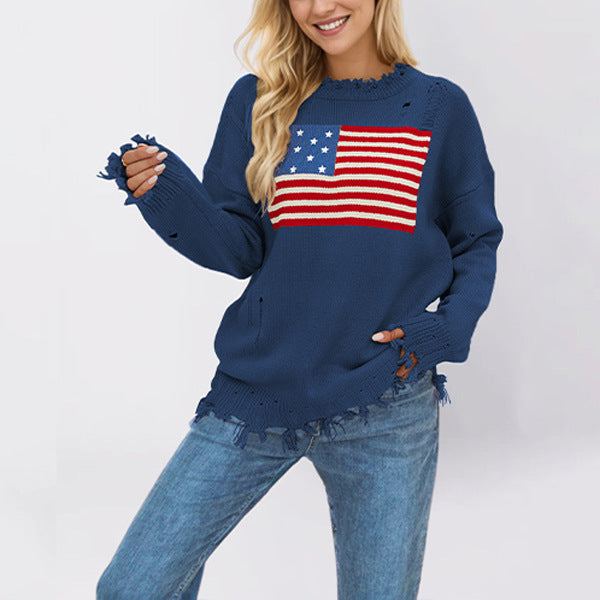 FreedomKnit- Women's American Flag Sweater