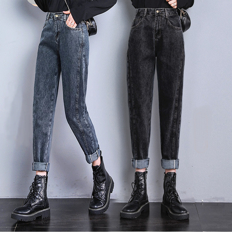 Elaris—Vintage High-Waist Slim Retro Denim