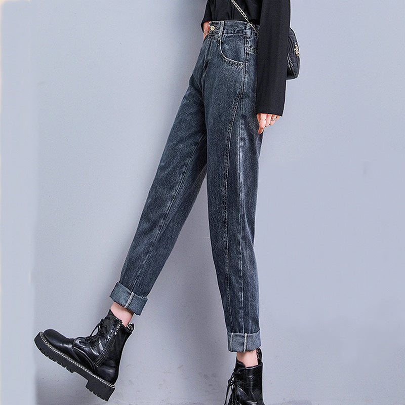 Elaris—Vintage High-Waist Slim Retro Denim