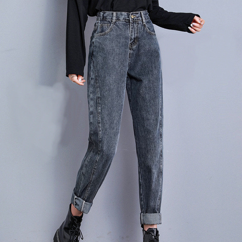 Elaris—Vintage High-Waist Slim Retro Denim