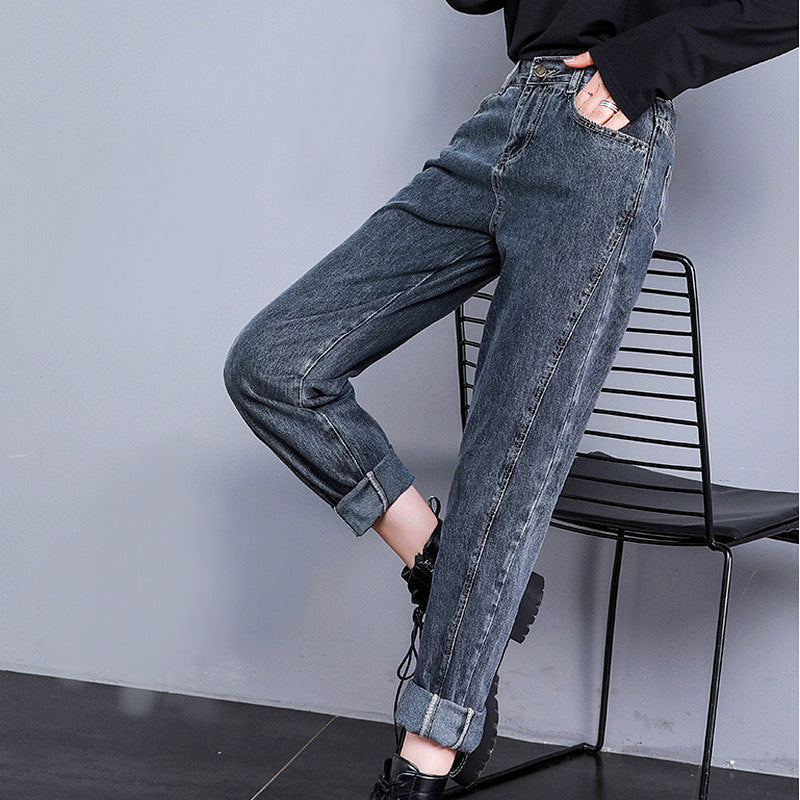 Elaris—Vintage High-Waist Slim Retro Denim