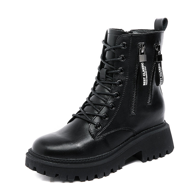VibeWalk—Women's Heel Lifted Martin Boots