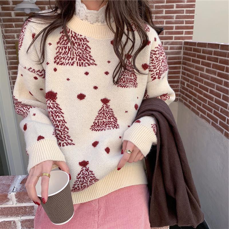CozyJoy—Red Christmas Tree Sweater
