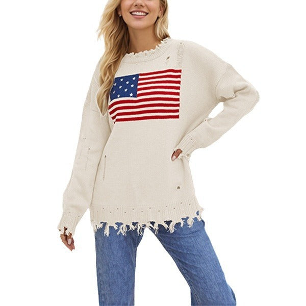 FreedomKnit- Women's American Flag Sweater