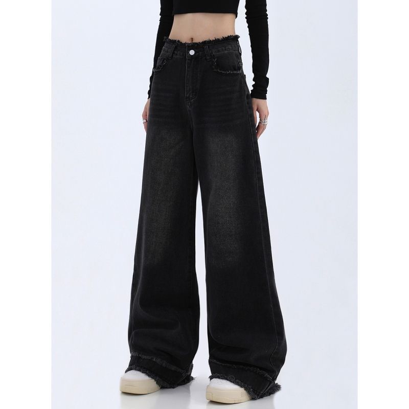 Velvra—High-Waist Wide-Leg Denim Jeans