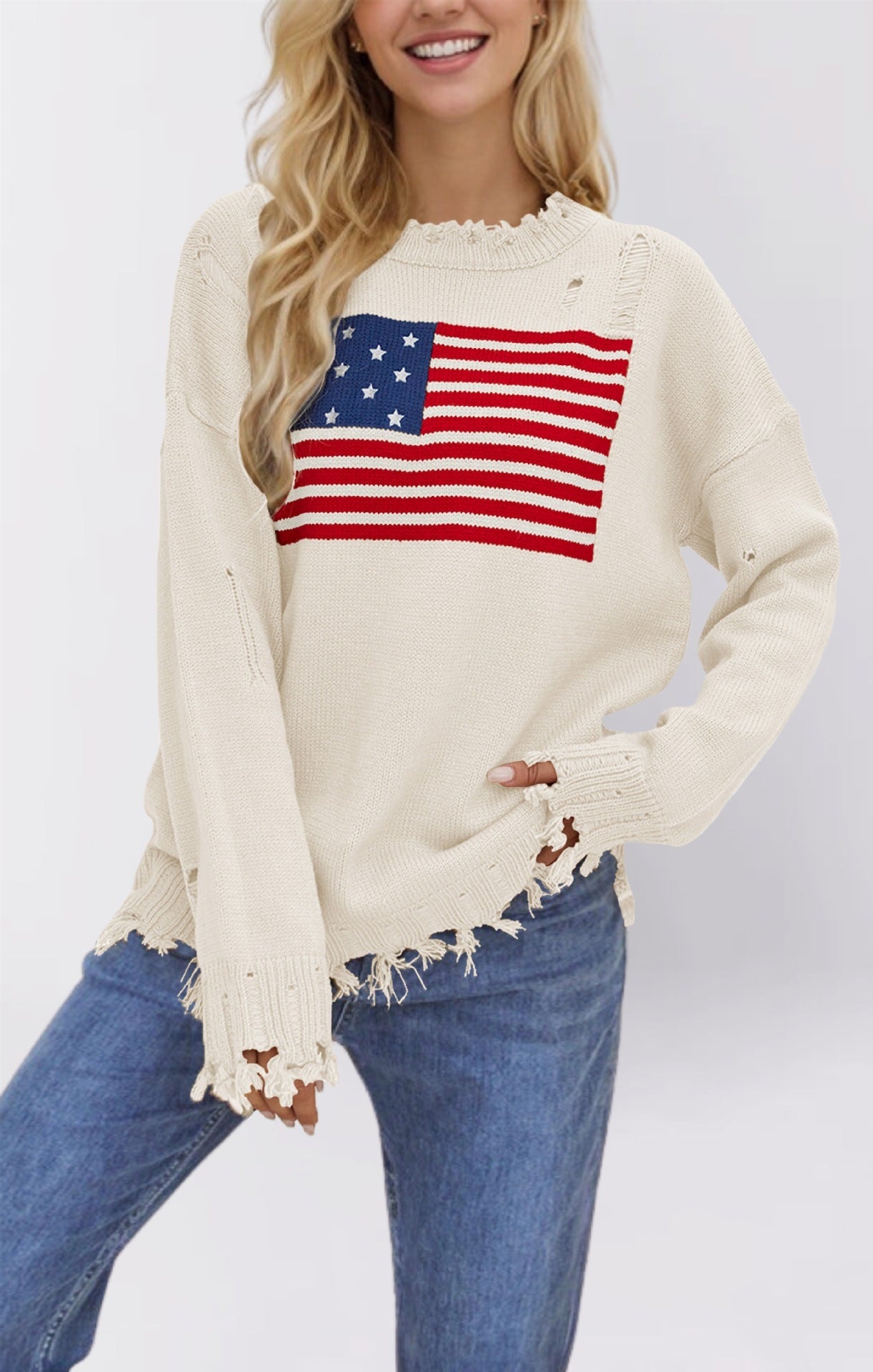 FreedomKnit- Women's American Flag Sweater