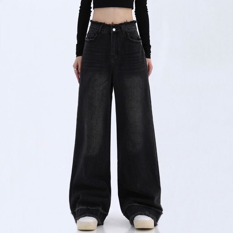 Velvra—High-Waist Wide-Leg Denim Jeans