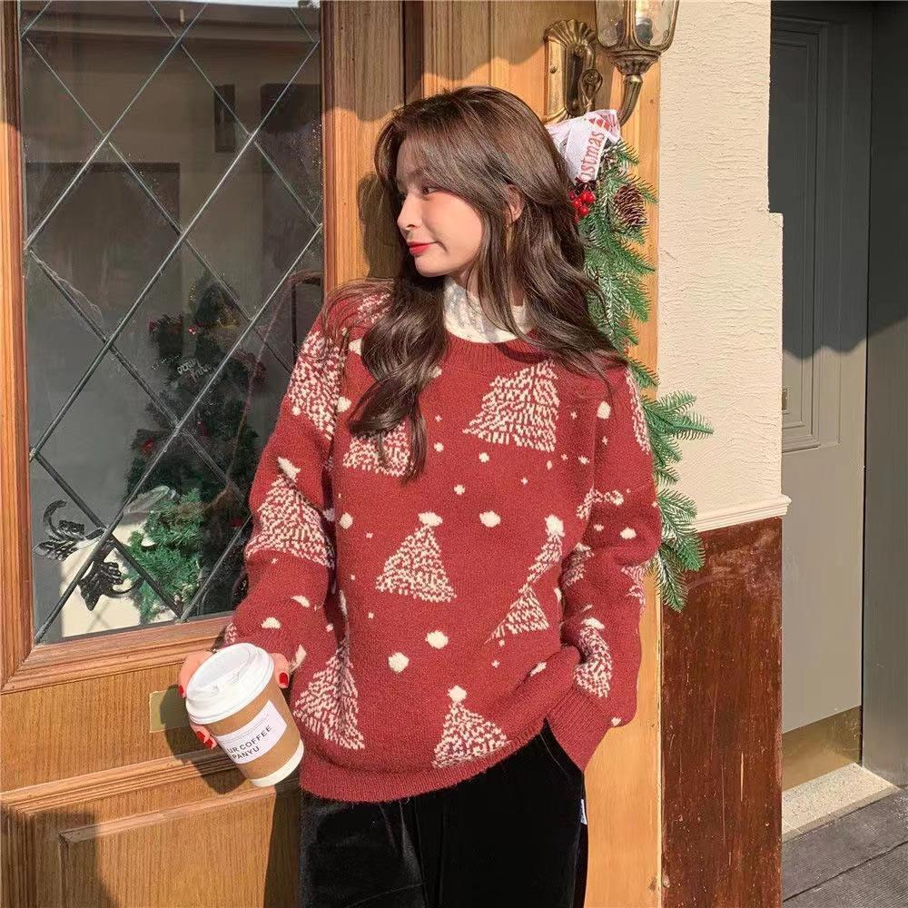 CozyJoy—Red Christmas Tree Sweater