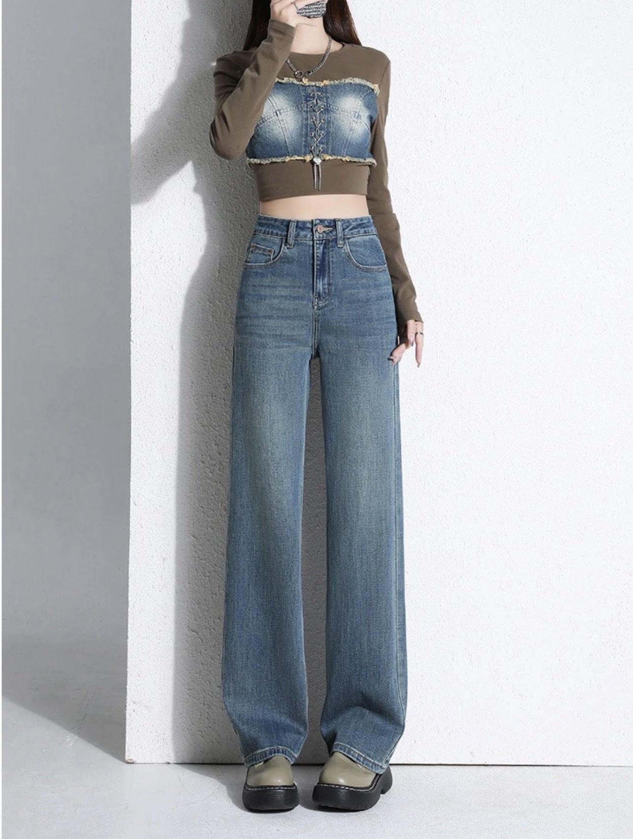 Elysia—High-Waist Stretch Denim Jeans