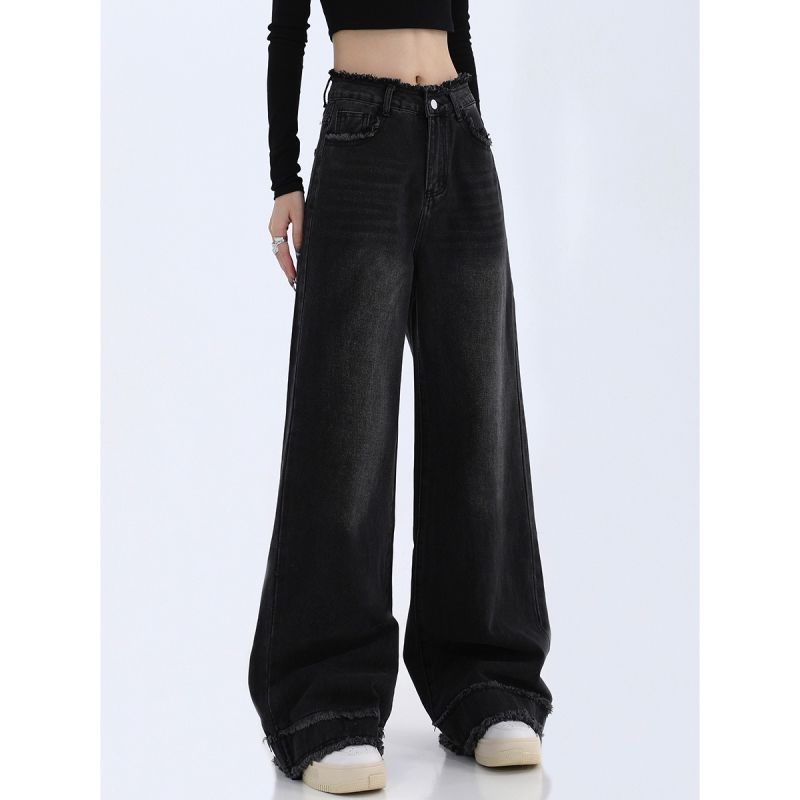 Velvra—High-Waist Wide-Leg Denim Jeans