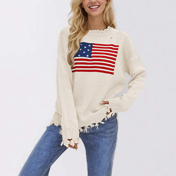 FreedomKnit- Women's American Flag Sweater