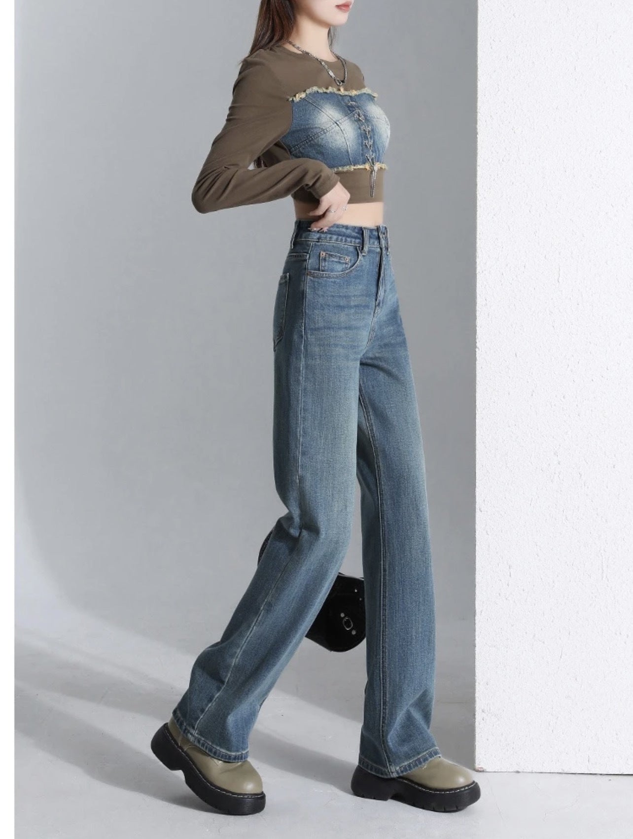 Elysia—High-Waist Stretch Denim Jeans