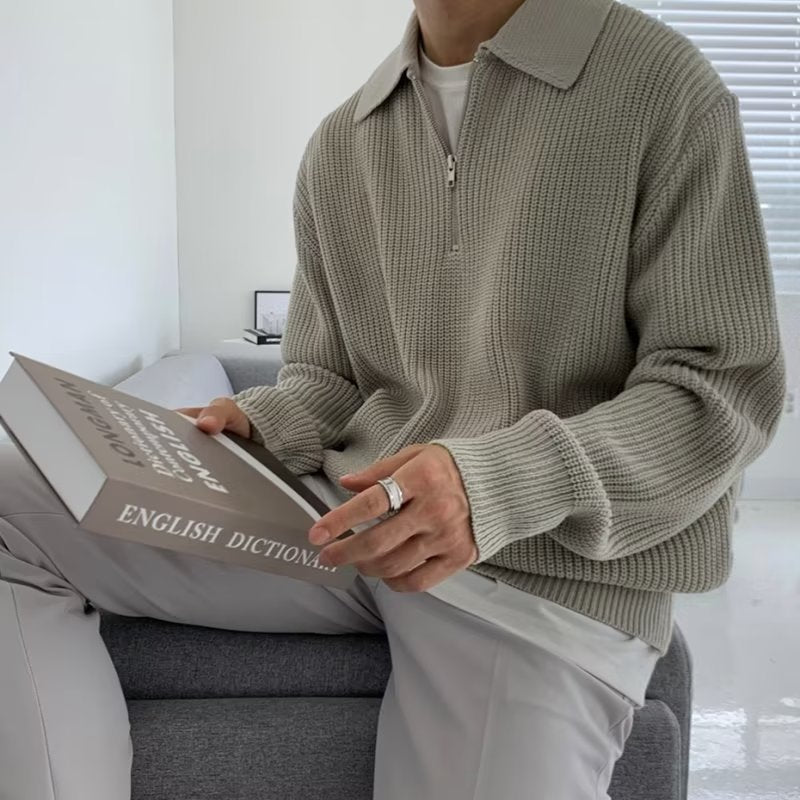 MetroKnit—Lapel Knit Sweater