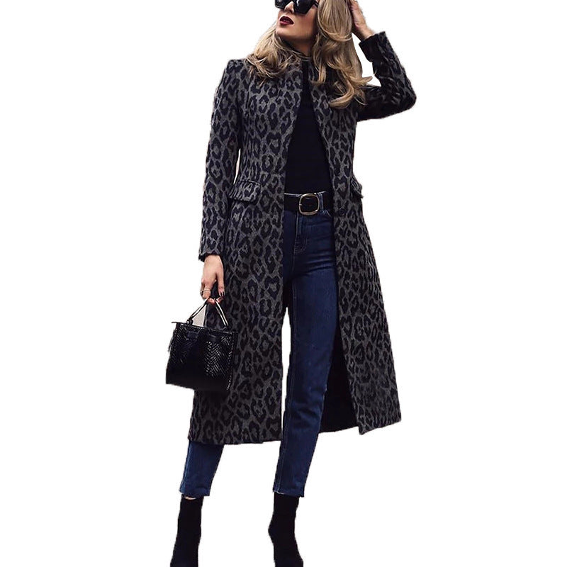 Aureline—Leopard Print Mid-Length Coat