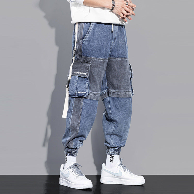 Ravtor—Loose Hip-Hop Cargo Denim Jeans