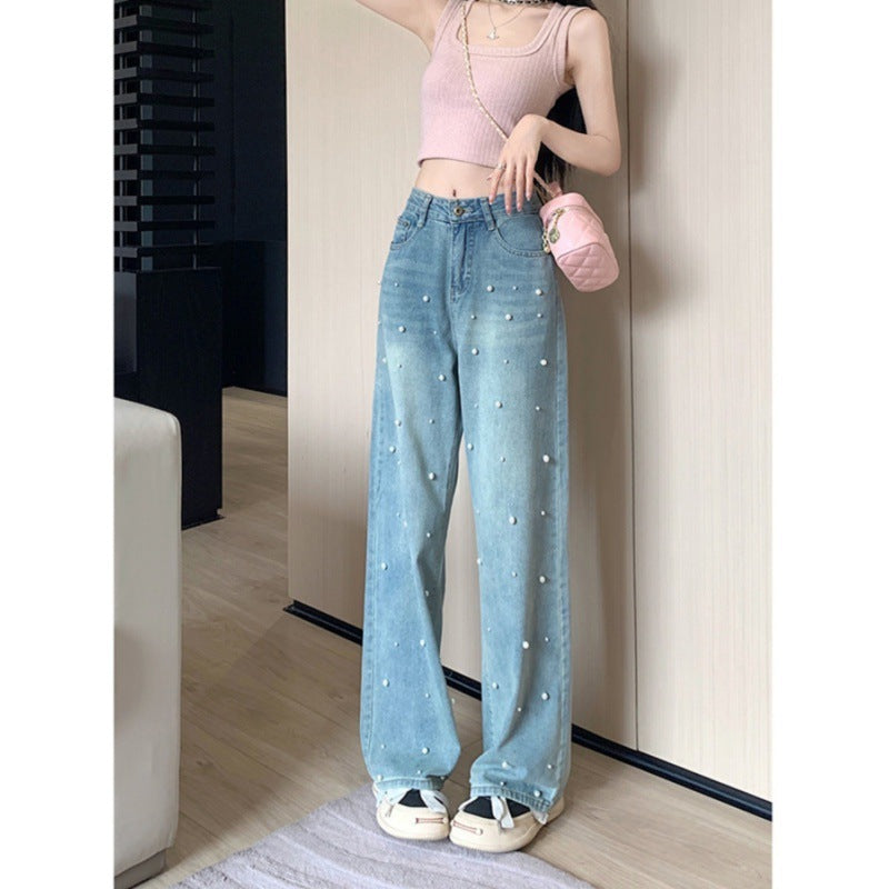 Ventra—High Waist Pearl Denim Jeans