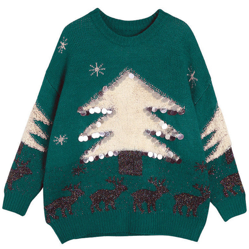 CozyCharm—Loose Christmas Tree Sweater