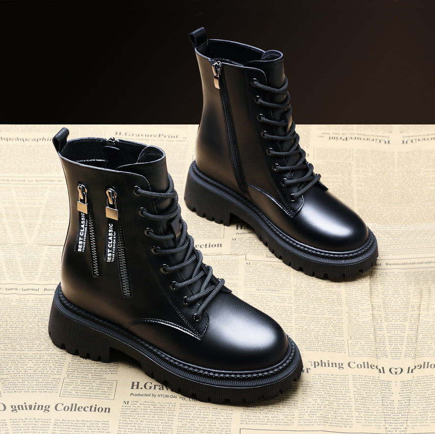VibeWalk—Women's Heel Lifted Martin Boots