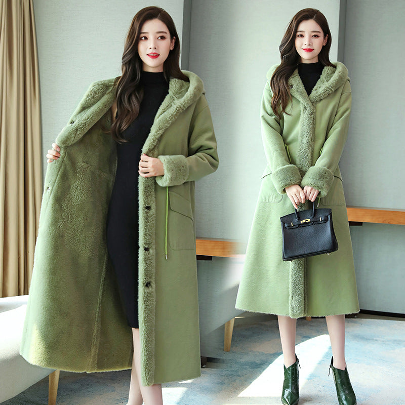 Varelle—Luxe Faux Fur Long Trench Coat