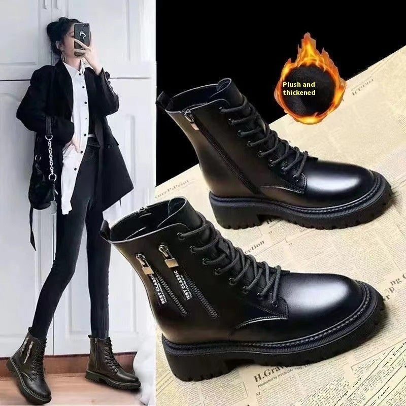 VibeWalk—Women's Heel Lifted Martin Boots