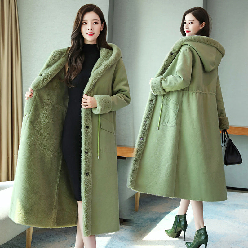 Varelle—Luxe Faux Fur Long Trench Coat