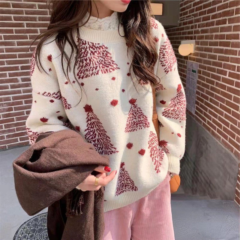 CozyJoy—Red Christmas Tree Sweater