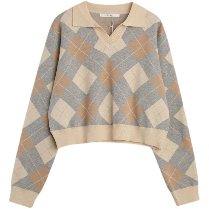 KnitLuxe—Diamond Retro Knit Top