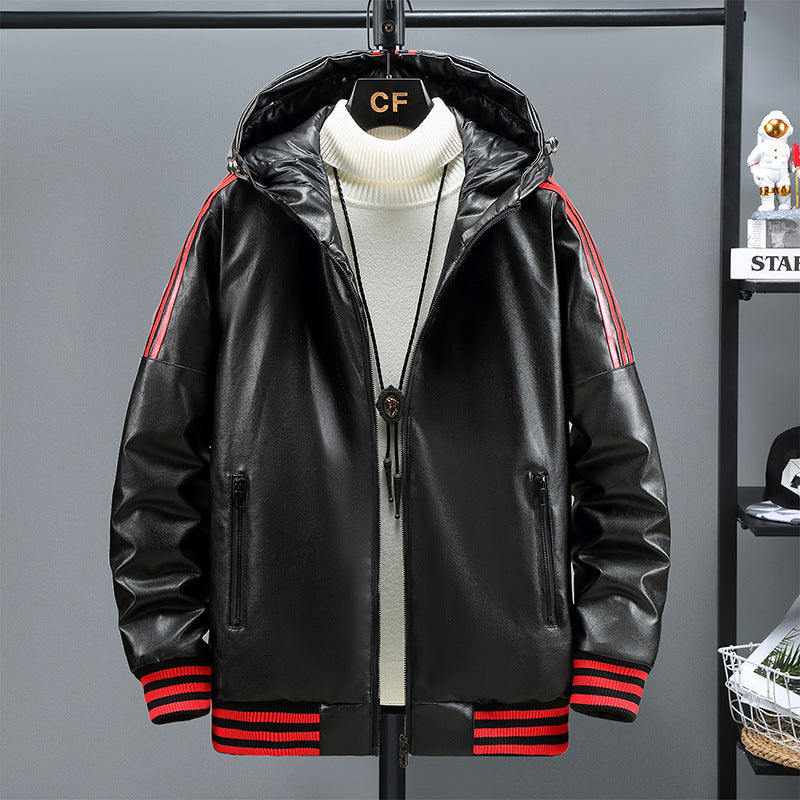 BlackStone—Hooded Leather Jacket
