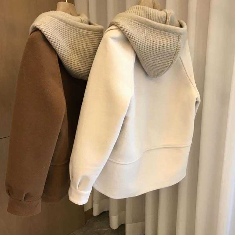 Élancia—Cozy Woolen Hooded Jacket