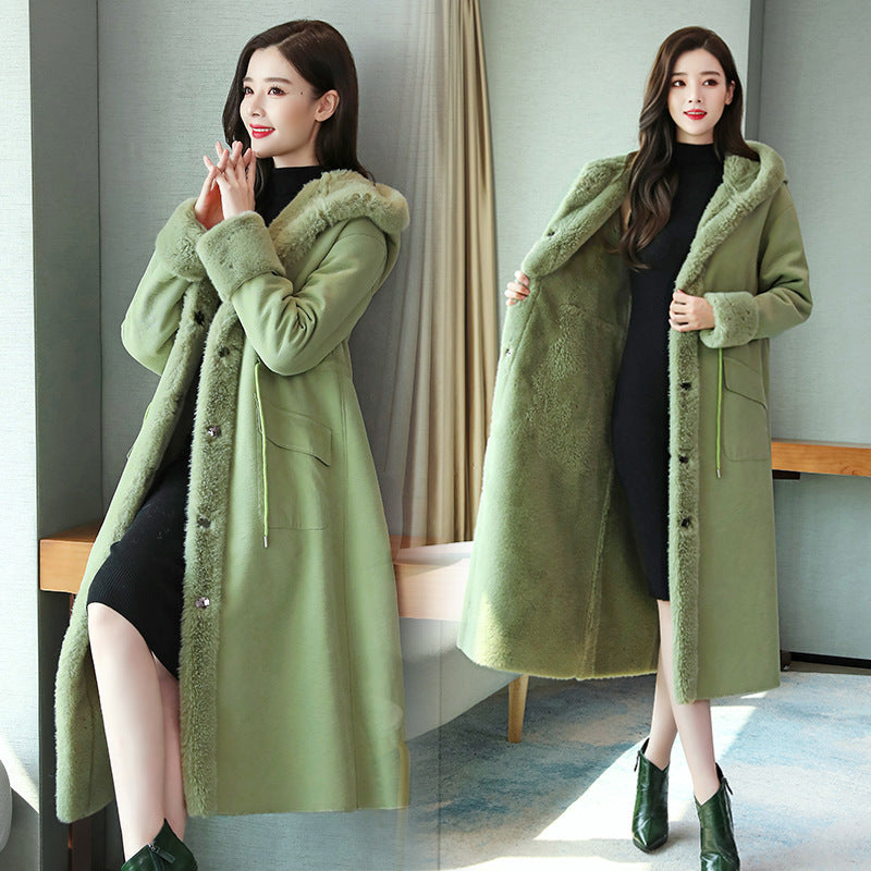 Varelle—Luxe Faux Fur Long Trench Coat