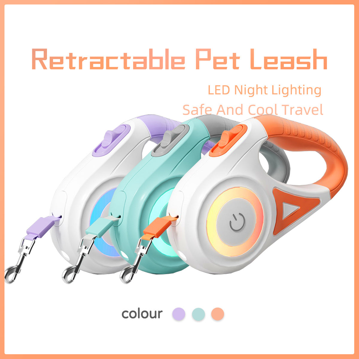 LumiPaw—LED Retractable Dog Leash