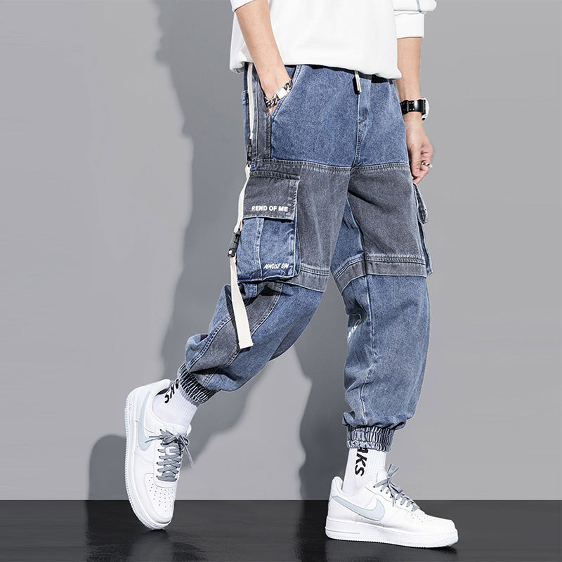 Ravtor—Loose Hip-Hop Cargo Denim Jeans