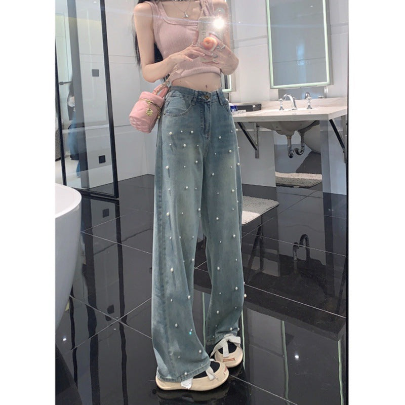 Ventra—High Waist Pearl Denim Jeans