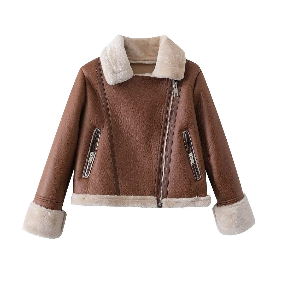 BelleMode—French Fur Zip-Up Jacket