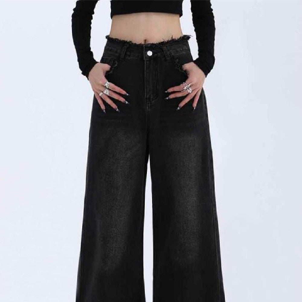 Velvra—High-Waist Wide-Leg Denim Jeans
