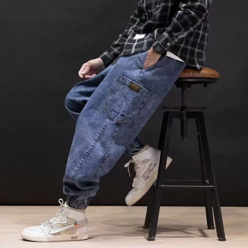 Roveno—Vintage Cargo Denim Jeans