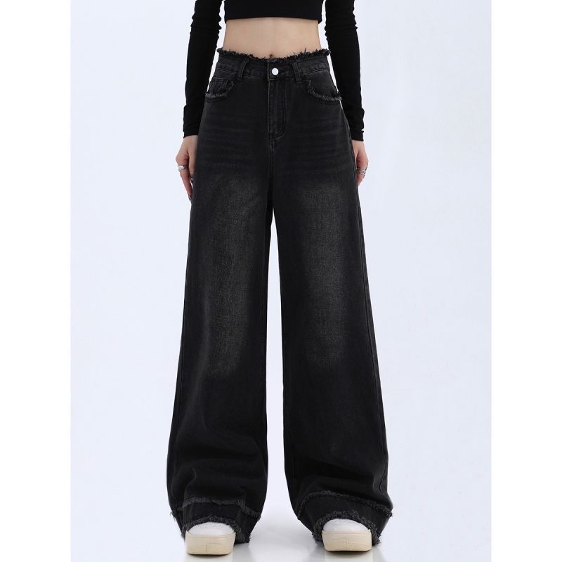 Velvra—High-Waist Wide-Leg Denim Jeans