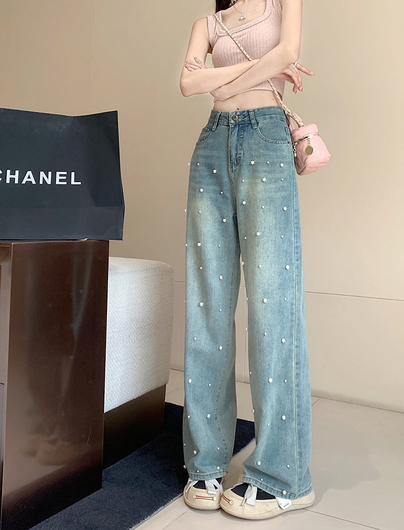 Ventra—High Waist Pearl Denim Jeans
