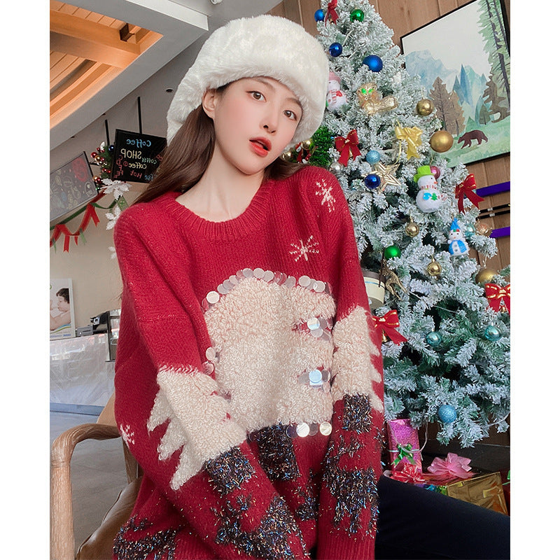 CozyCharm—Loose Christmas Tree Sweater