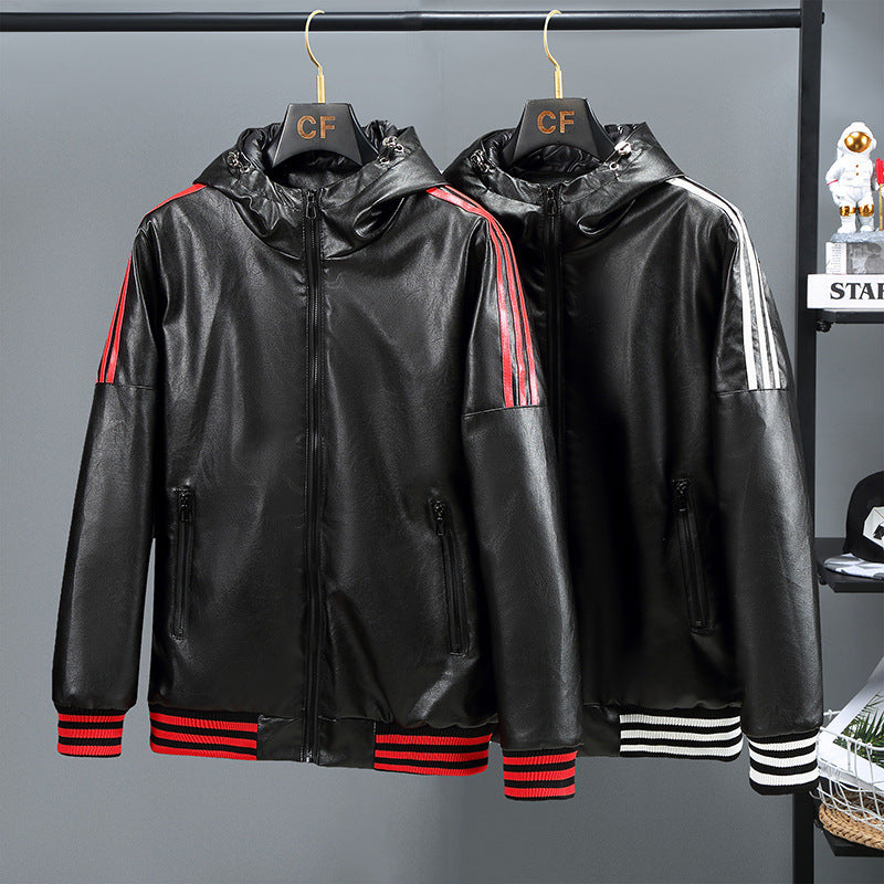 BlackStone—Hooded Leather Jacket