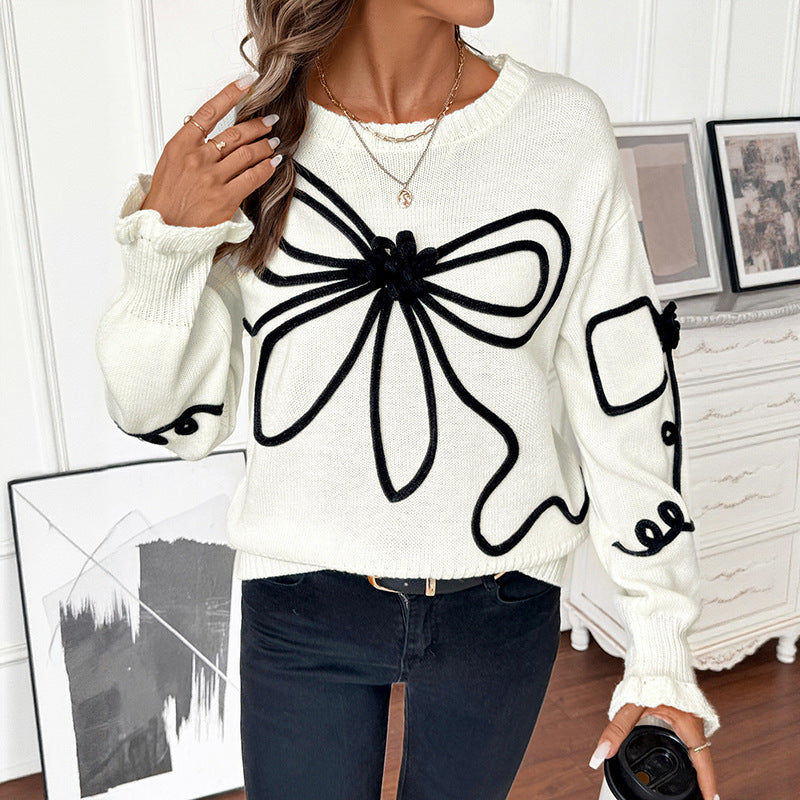 ChicBow —Loose Fit Round Neck Sweater