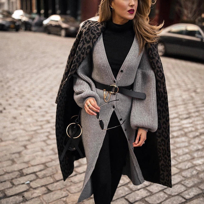 Aureline—Leopard Print Mid-Length Coat