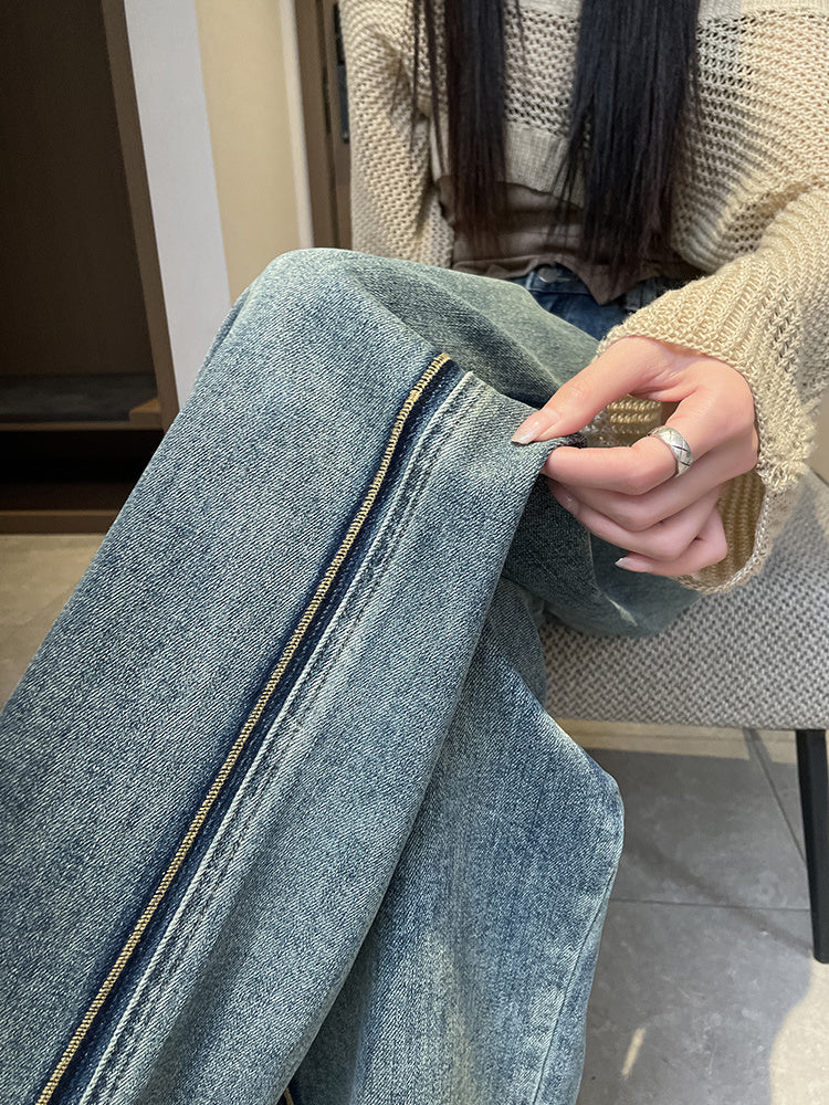 Luvelle—High-Waist Straight-Leg Denim