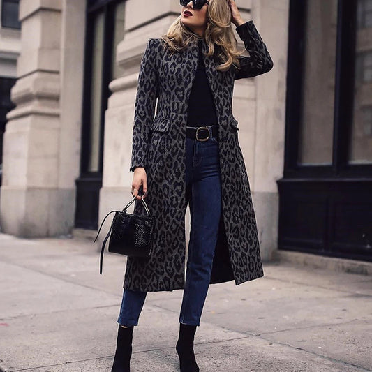 Aureline—Leopard Print Mid-Length Coat