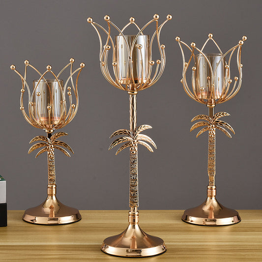 Lumora™ Palm Elegance Candle Holders