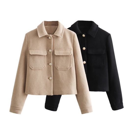 ModeLuxe—Wool Blend Cropped Jacket
