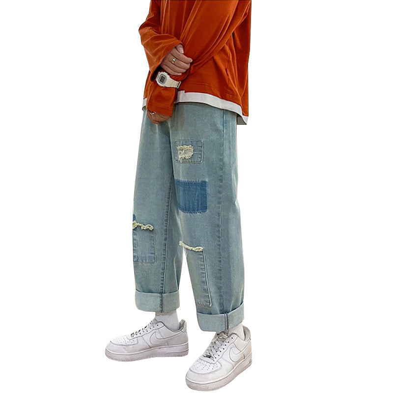 Mavrix— Loose Straight Leg Ripped Jeans